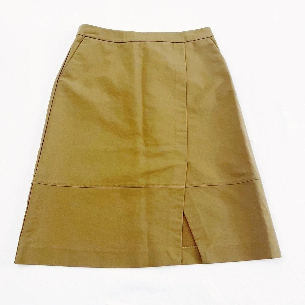 Halogen Front Split A Line Skirt Green Pockets SZ6